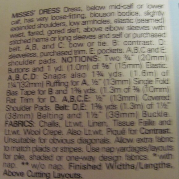 Vtg 1980s Butterick Sewing Pattern DRESS 4629 Size 8 10 12 - Picture 4 of 10